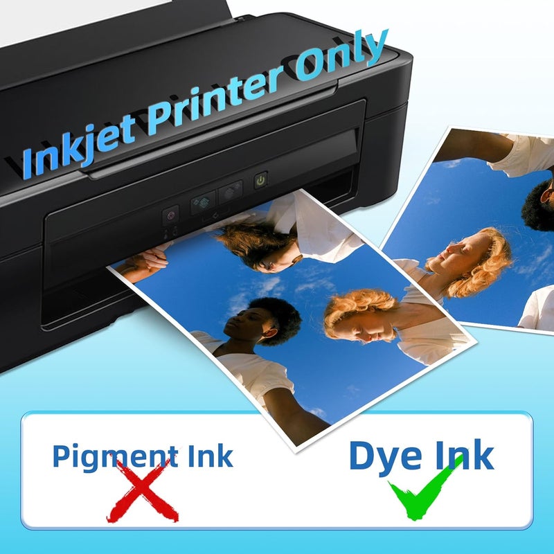 Uinkit ورق طباعة رقيق لامع 30 رطل 8.5x11 طباعة نفاثة حبر جانب واحد حقيبة رقاقة DIY 115 جرام صور للطباعة النفاثة بالحبر بحجم خطاب A4 كتيب (8.5x11x210) - Image 5